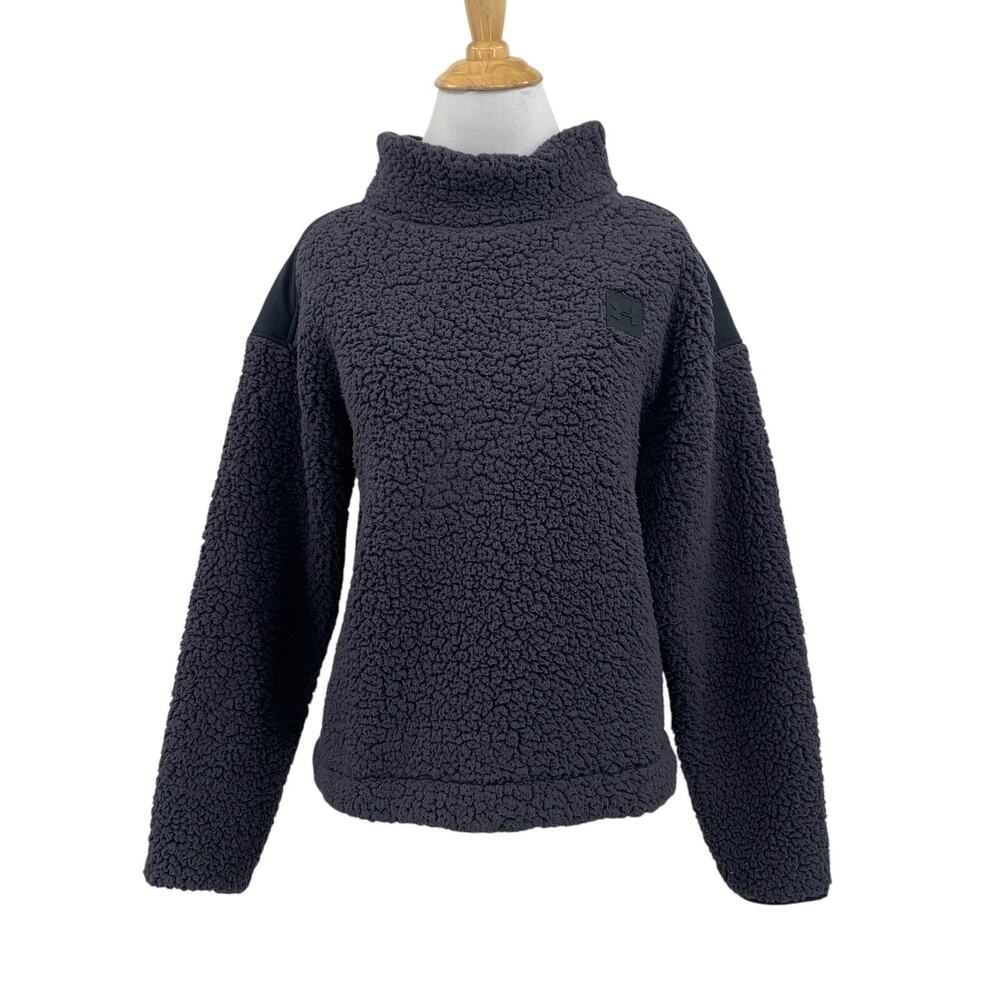 Under Armour Jacket Womens S Small Grey UA Sherpa‎ Fleece Mock Neck Pullover